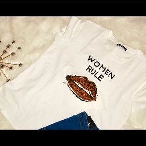 Leopard letter print t-shirt